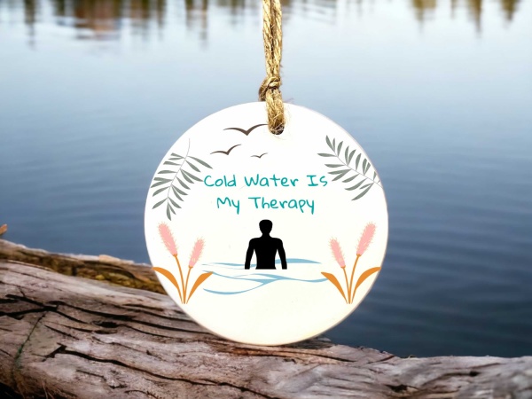 Cold Water Is My Therapy Ceramic Ornament Gift Idea For Him